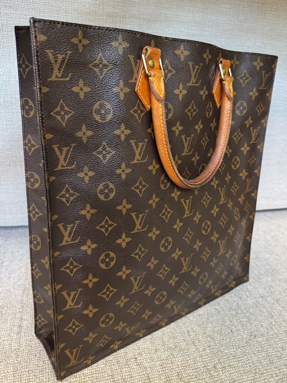 LOUIS VUITTON Vintage Monogram Sac Plat Tote Bag EUC + COA & Dust Bag